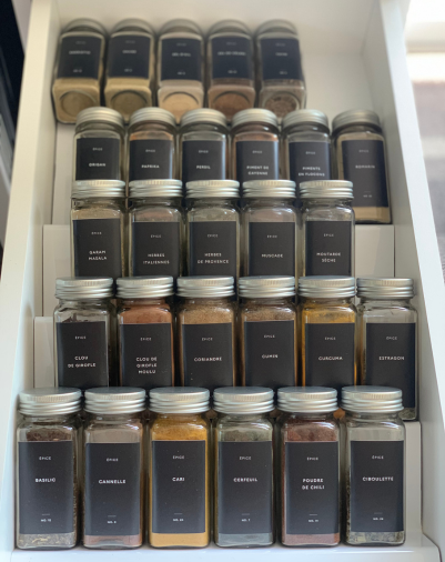 Étiquettes d'organisation minimalistes noires