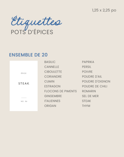 Étiquettes d'organisation minimalistes noires