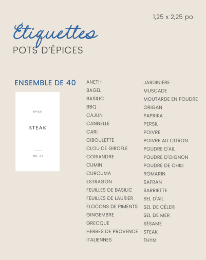 Étiquettes d'organisation minimalistes noires