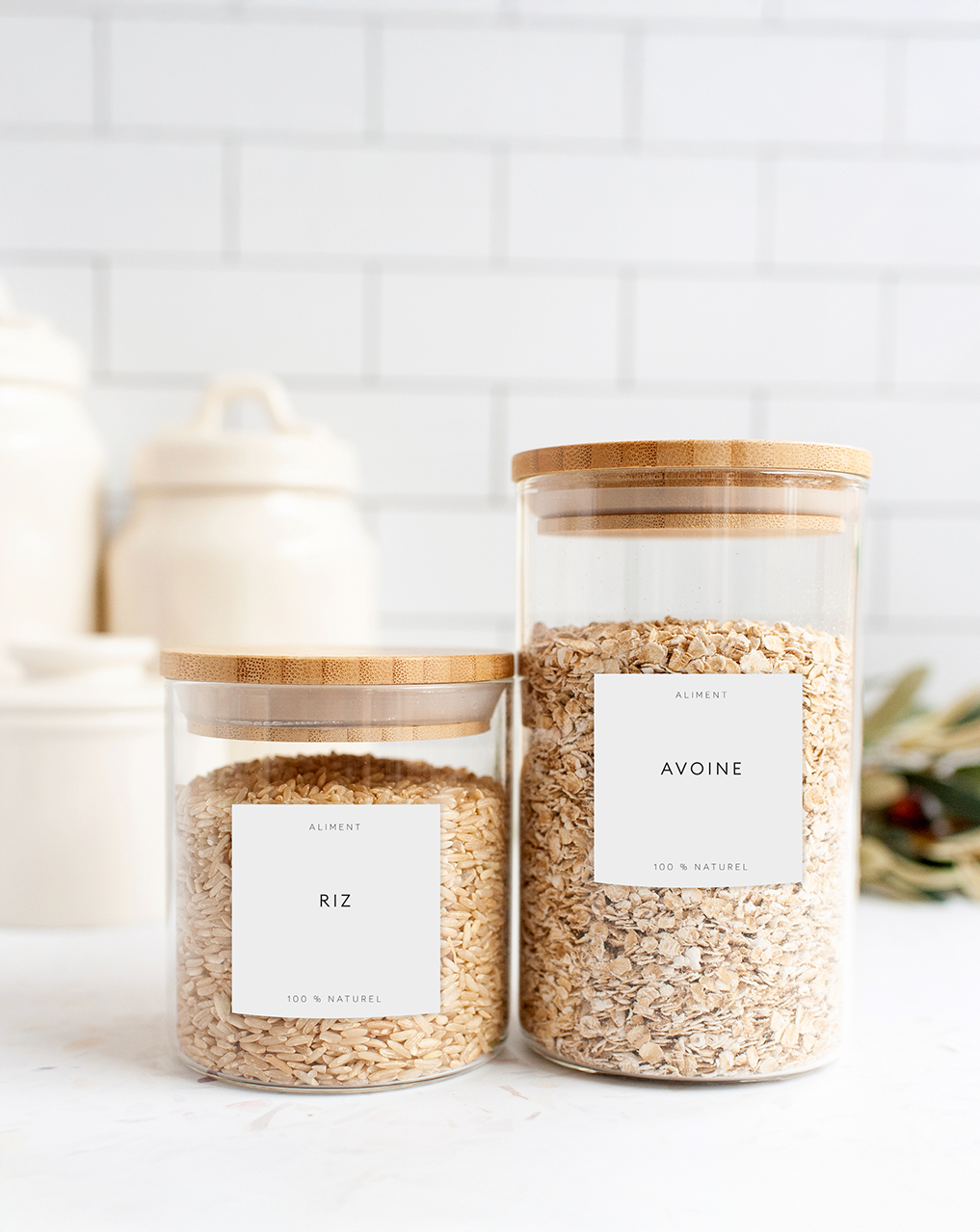 Étiquettes pour l'organisation du garde-manger