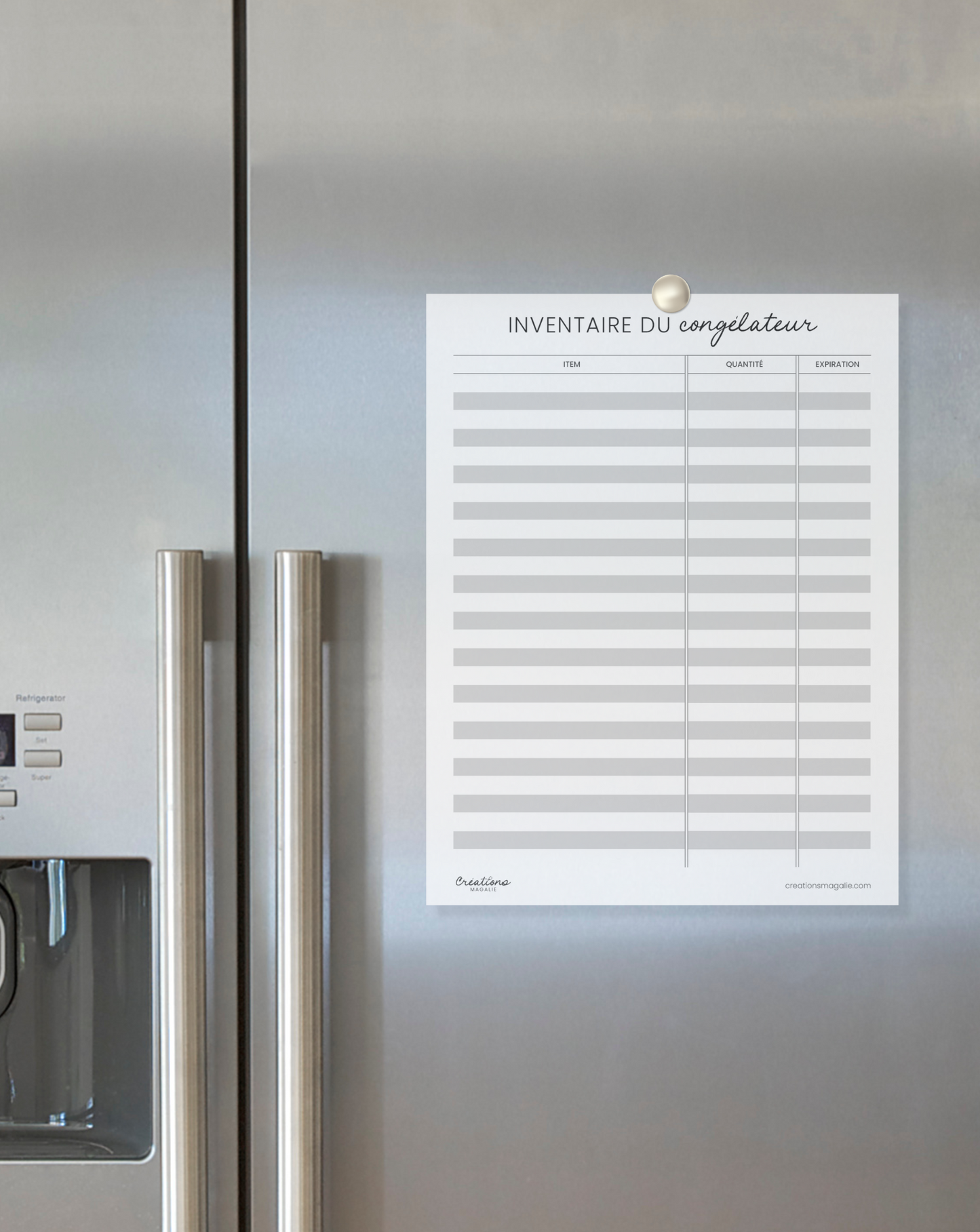 Inventaire pour la maison imprimable pdf en français